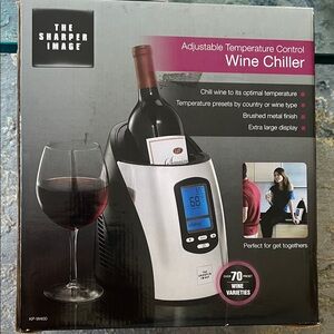 Sharper Image Silver and Black Wine Chiller